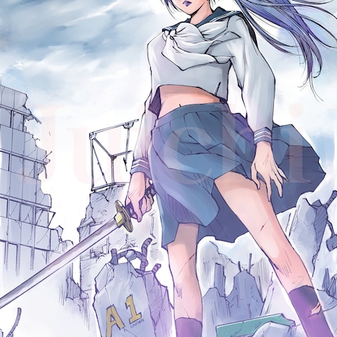 戦場の少女剣士
