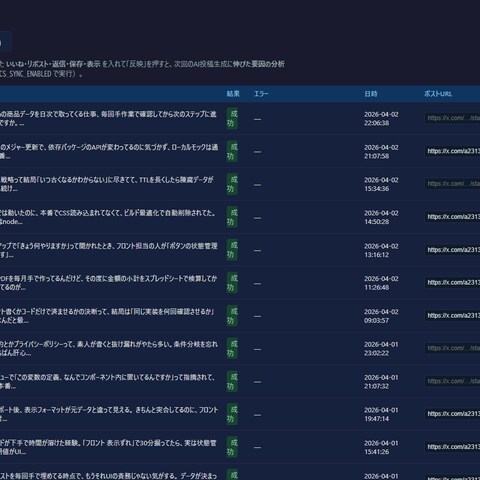 X（Twitter）自動投稿システム開発