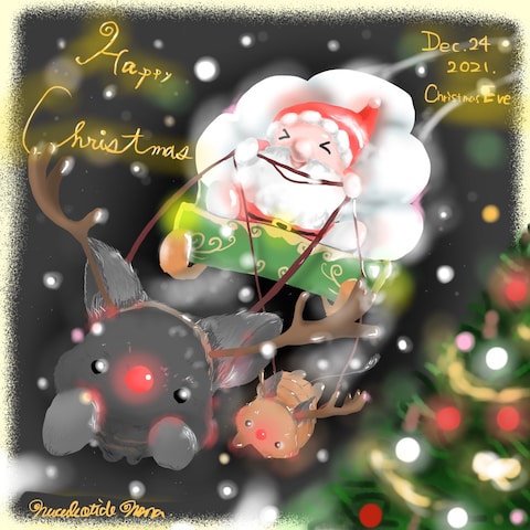 クリスマスのペットイラスト