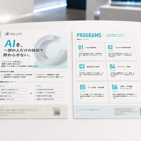 AI研修サービスの案内チラシ
