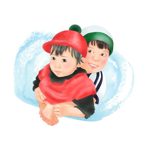 姉妹の“今しかない距離”を残す似顔絵｜関係性まで描きます
