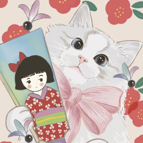 猫イラスト・似顔絵　ポストカード
