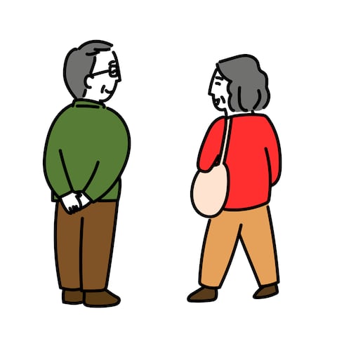 中年女性と男性