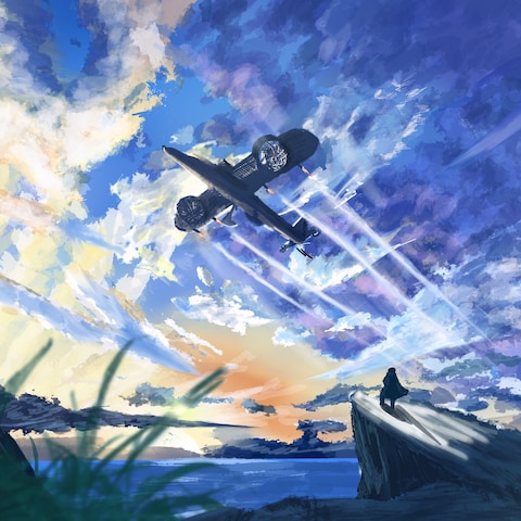 ファンタジックな空のイラスト