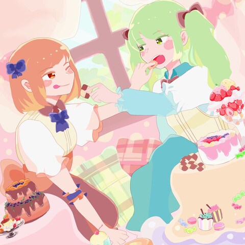 趣味絵:お菓子パーティ