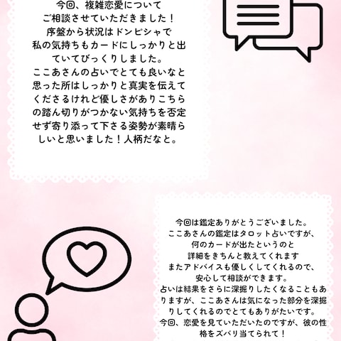 タロット占いの口コミです