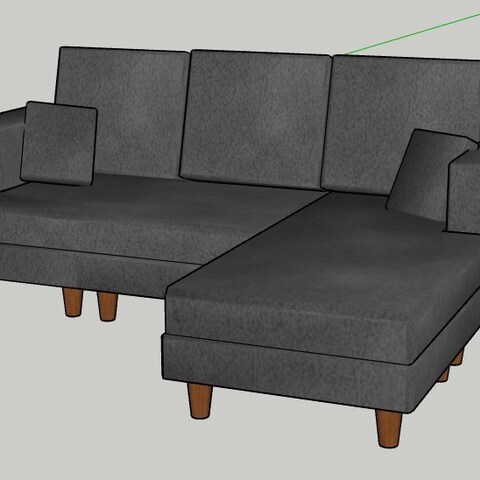 L字ソファの3Dモデリング（SketchUp）