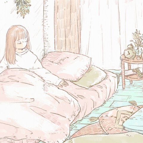 ieneko△△様 楽曲「ふとんのしわも」動画用イラスト