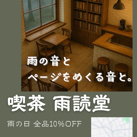 架空カフェの告知ポスター/チラシ