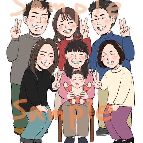 長寿祝いに♪似顔絵制作