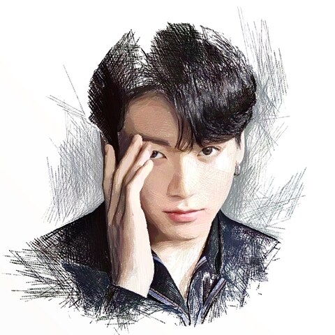 画風の参考にしてください（BTS  JUNG KOOKさん）