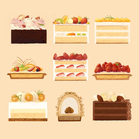 ホールケーキ断面図9種