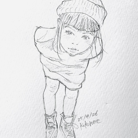 ニットキャップの女の子