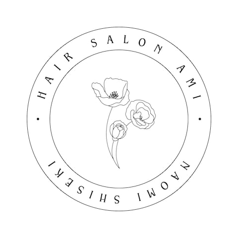 薔薇の花を中央に軽いタッチのヘアサロン
