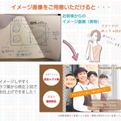 某カフェの求人バナー