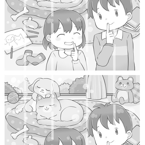 間違い探しサンプル（モノクロ）