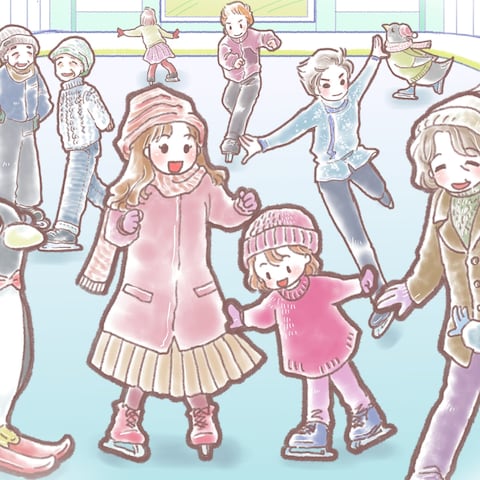 スケート場オープンのイメージイラスト