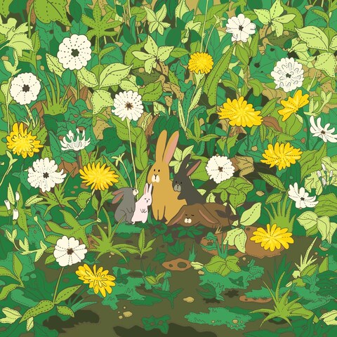 ひだまりの中のうさぎ達