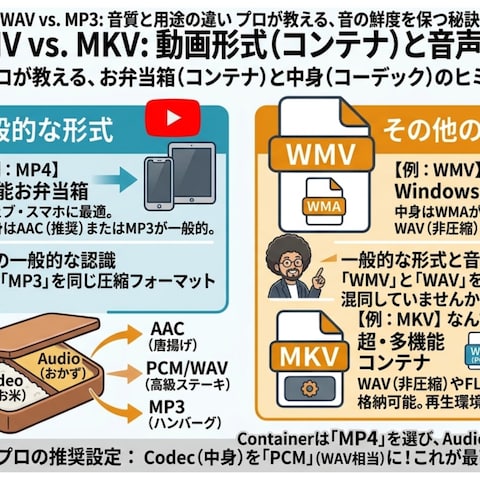 【技術解説】動画形式(コンテナ)と音声の組み合わせ