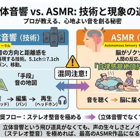 【技術解説】「立体音響」と「ASMR」の決定的な違い