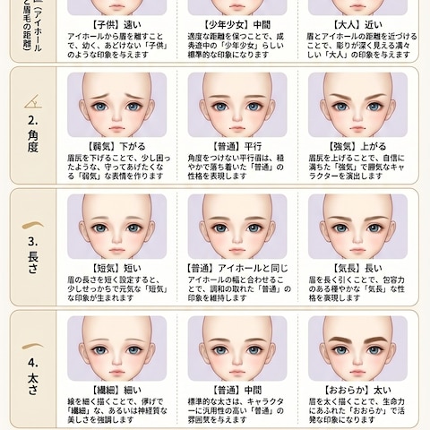 眉毛と性格のデザインガイド