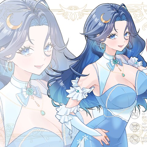 【ご依頼】Vtuber蒼星くおん様サムネイル用キャライラスト