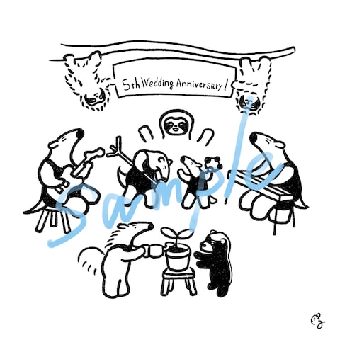 個人さまの結婚記念日用イラスト