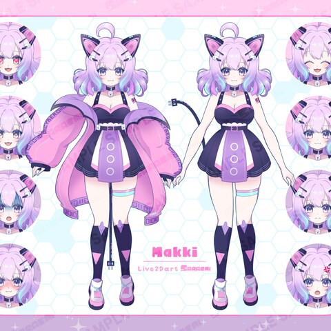 個人VTuber Makki様 Live2D用イラスト制作
