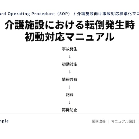 介護施設における転倒発生時 初動対応マニュアル