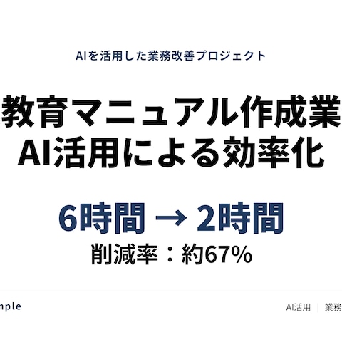 新人教育マニュアル作成業務のAI活用による効率化