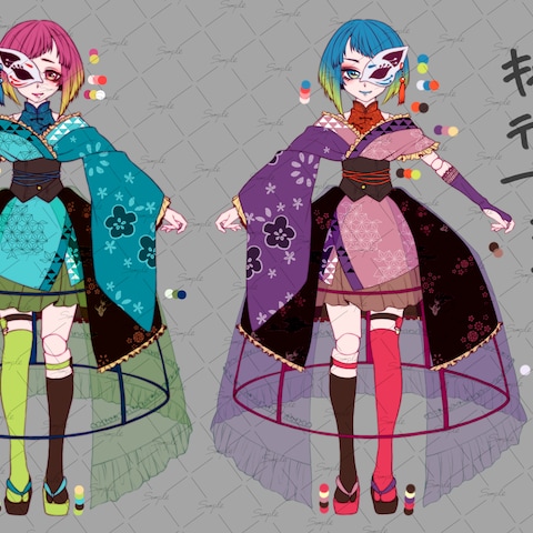 【世界観│キャラデザ】立ち絵サンプル 2体