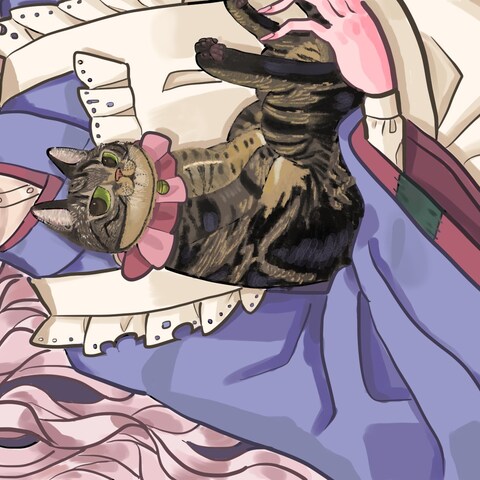 ヘッダー(幽霊ちゃんと猫)