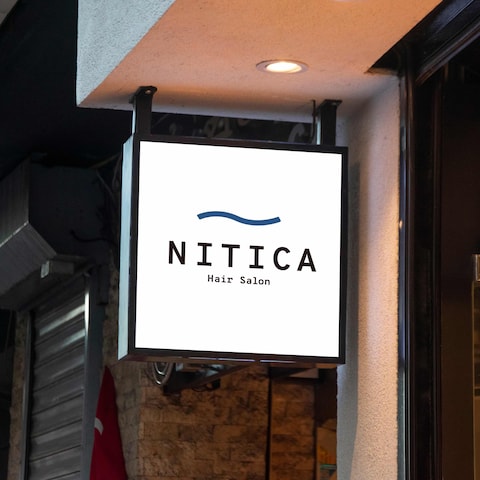 架空のヘアサロンNITICAのロゴデザイン