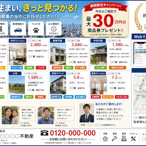 不動産会社｜折込施策で“指名検索”が増加・問い合わせ導線改善