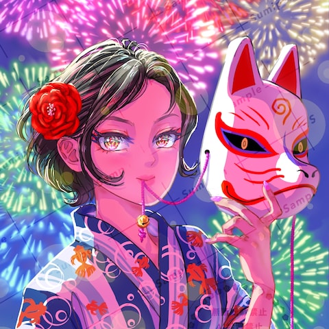 祭の夜に妖しいイメージの一枚絵