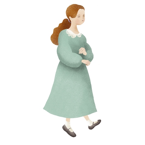 girl 全身(版画風)