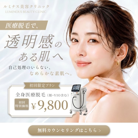医療脱毛クリニックの初回限定キャンペーンバナー