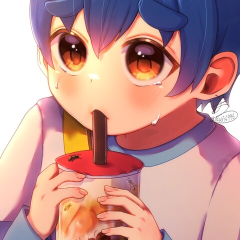 タピオカ泣きながら飲む男の子
