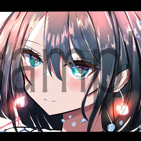オリジナルキャラの歌ってみた風のイラストです。