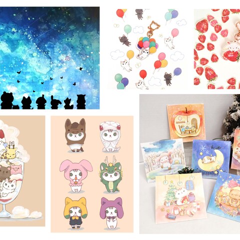 かわいいキャラクターとふんわり優しいイラスト