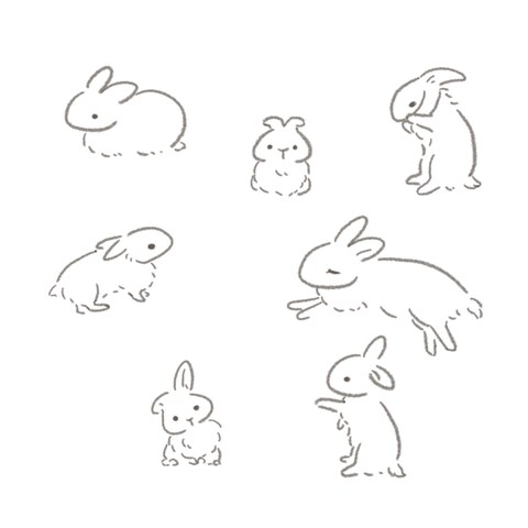 絵柄、うさぎ