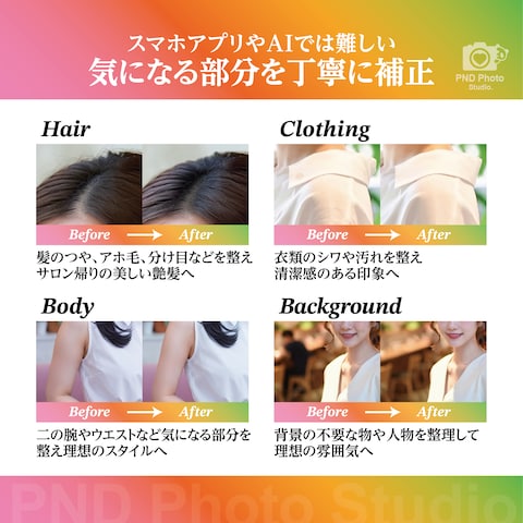 気になる部分を丁寧に補正