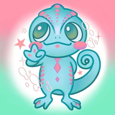 【SNSアイコン用】カメレオンのキャラデザイン