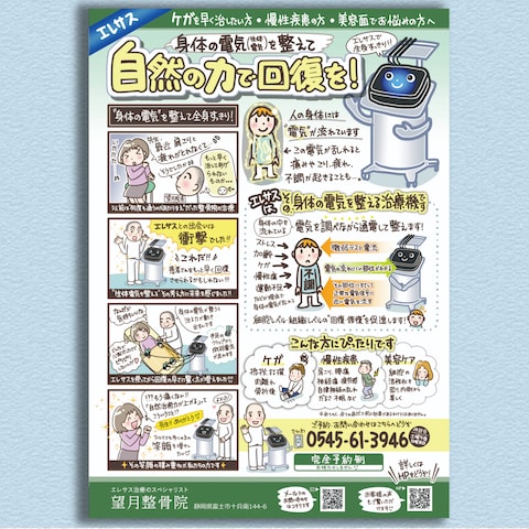 ストーリーのある 治療案内チラシ