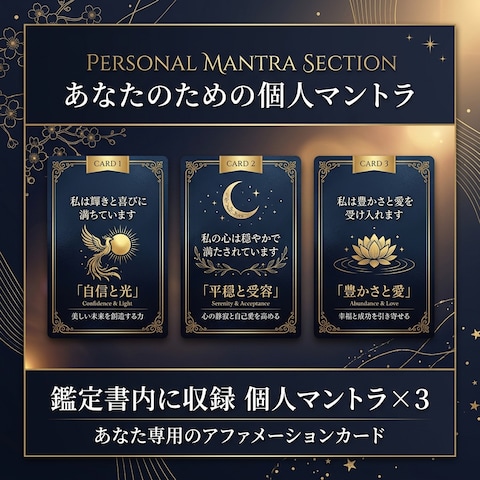 【特別特典】鑑定書内に掲載 個人マントラ3選