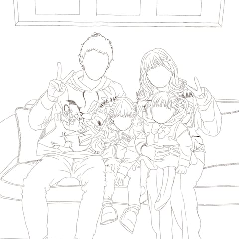 背景込みの似顔絵アイコンです