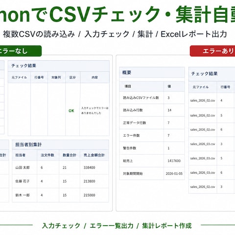 PythonでCSVチェック・集計自動化