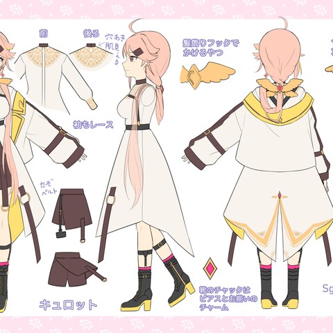 VTuberの3面図