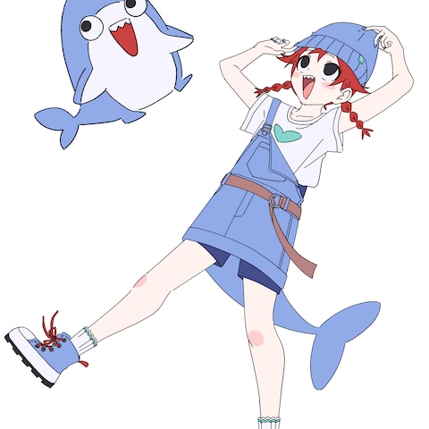 「サメ好きの女の子」をモチーフにしたオリジナルキャラクター