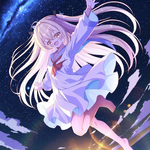 アイコンや同人用にも対応可：星空×女の子の作画例